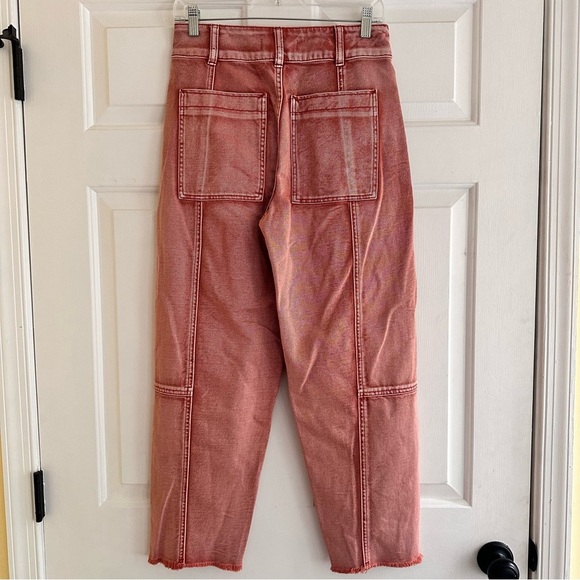 Free People Monroe High Waist Crop Barrel Jeans Size 26 Boho Fisherman - Picture 7 of 9
